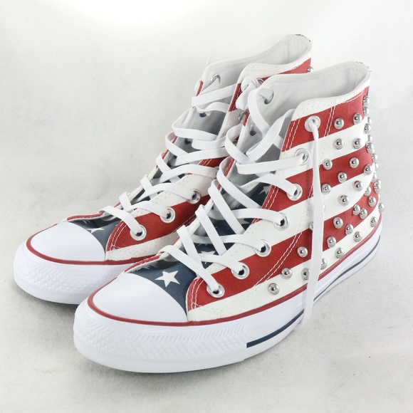 CONVERSE CT All Star Studded High-Tops 'Americana' Sz 7.5 US Wmn 5.5 Men - Picture 3 of 8